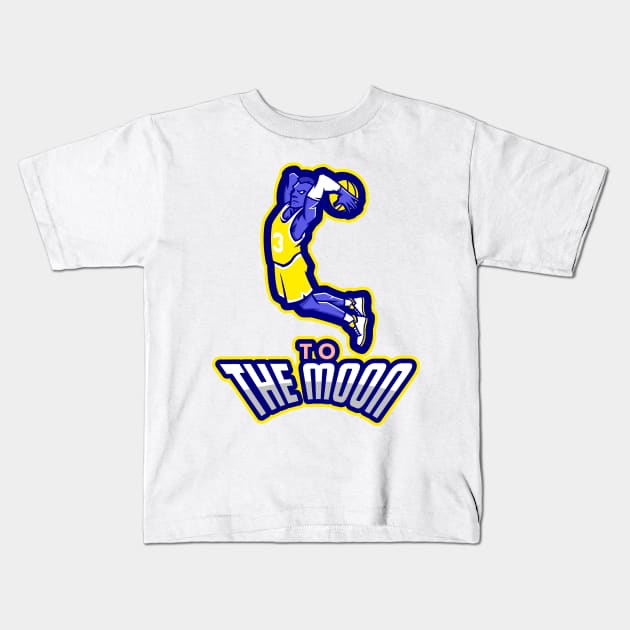 Lakers basketball dunk Kids T-Shirt by YungBick